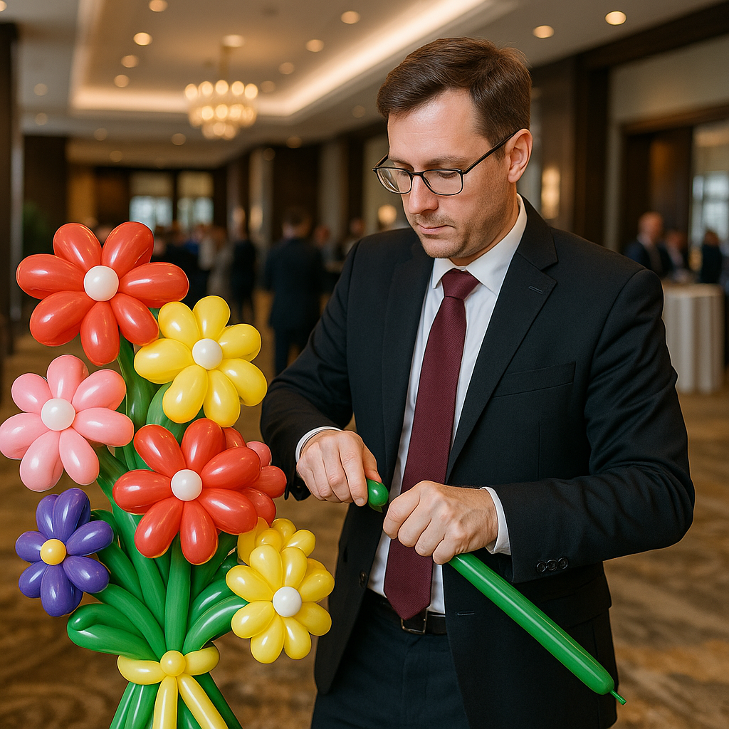 Professional balloon twister at corporate event Fort Worth