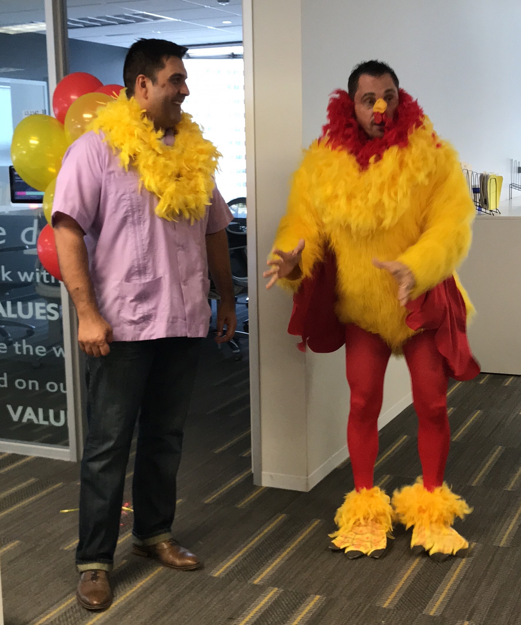 Chicken Gram office singing telegram surprise Dallas Fort Worth