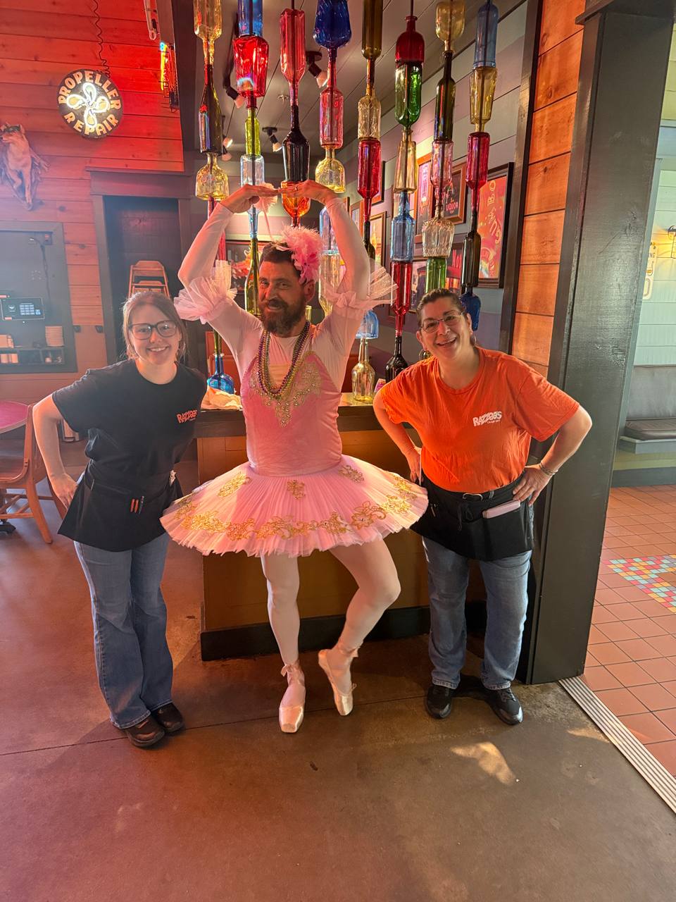 Archive Bearded Ballerina pink-tutu pose for Dallas-Fort Worth bookings Archive Bearded Ballerina pink-tutu pose used to illustrate Dallas-Fort Worth bookings